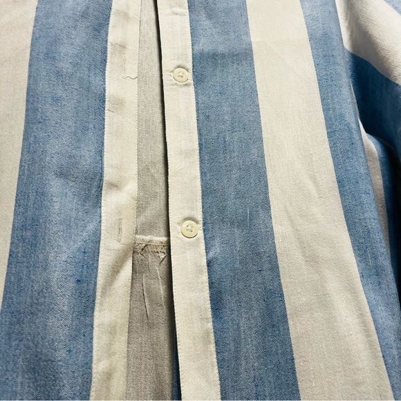 Tommy Bahama Women Linenblend Shirt Dress CoverUp Stripe Lagenlook Pockets Boho - Picture 4 of 8